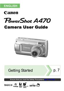 Canon PowerShot A470 manual. Camera Instructions.